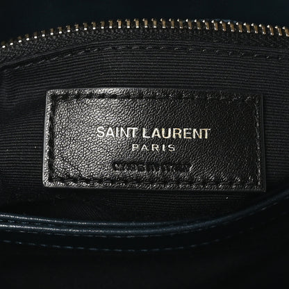 Saint Laurent Velvet Y Quilted Monogram Toy Loulou Chain Satchel Dark Ottanio 7 of 11