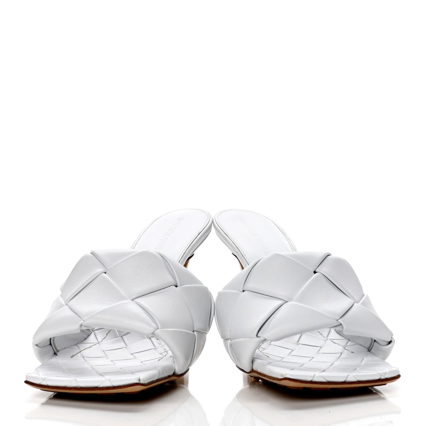 Nappa Maxi Intrecciato Lido Mule Sandals 37 Optic White
