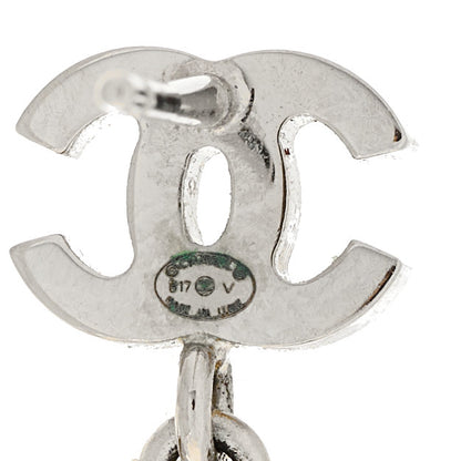 Chanel Crystal Emoji Choupette Cat CC Earrings Silver 4 of 5