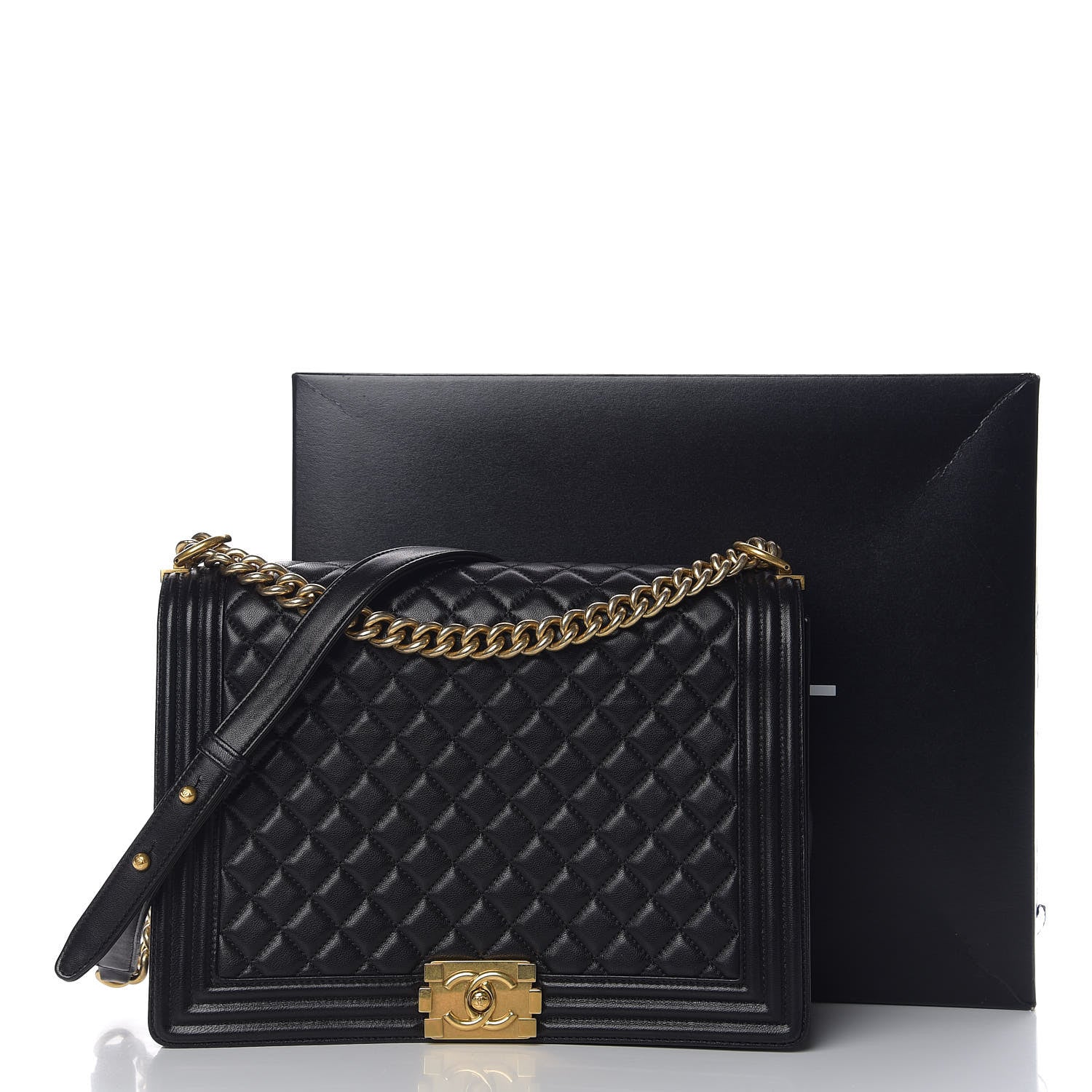 Chanel Lambskin Quilted Large Boy Flap Black 10 of 10