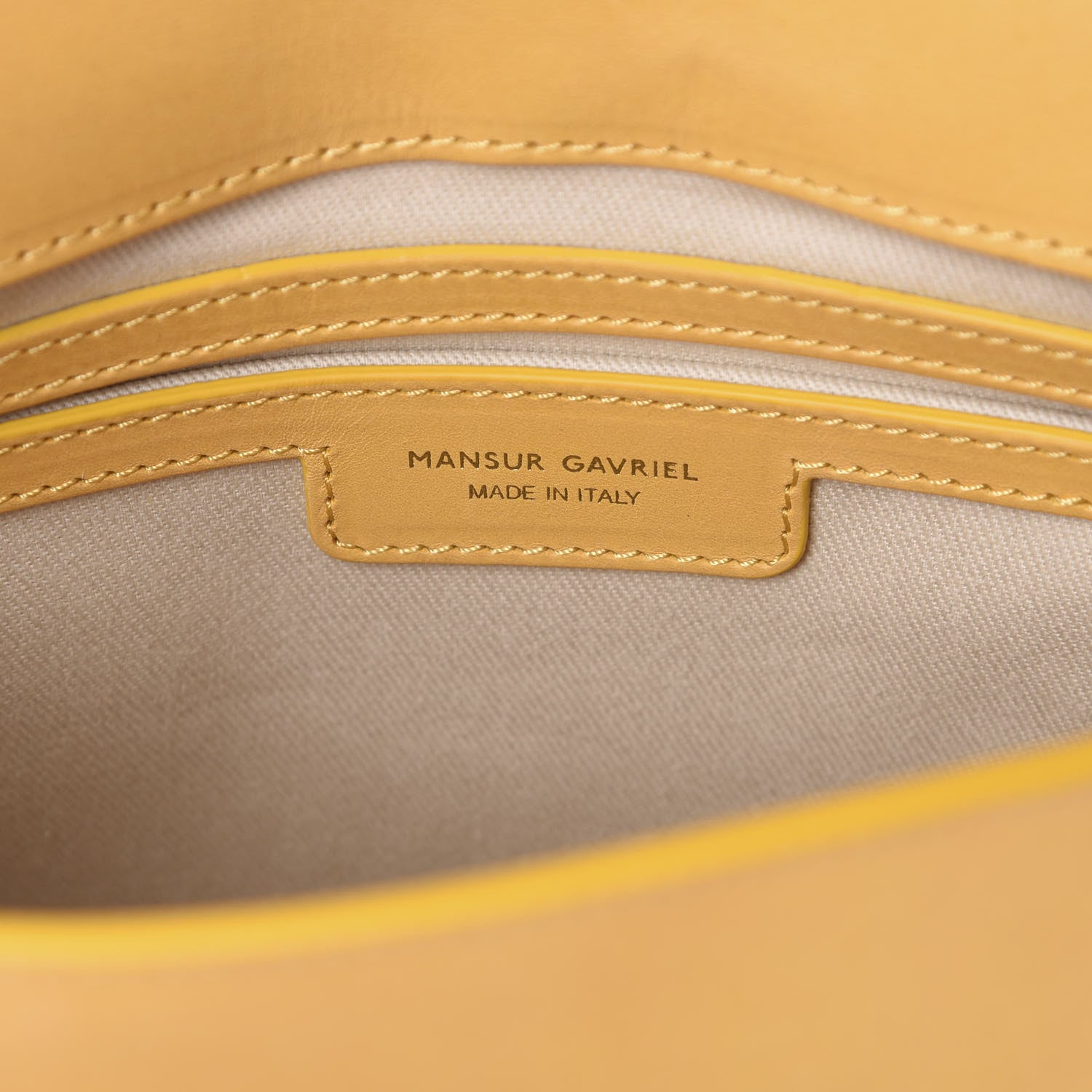 Mansur Gavriel Calfskin Flap Crossbody Bag Yellow 6 of 9