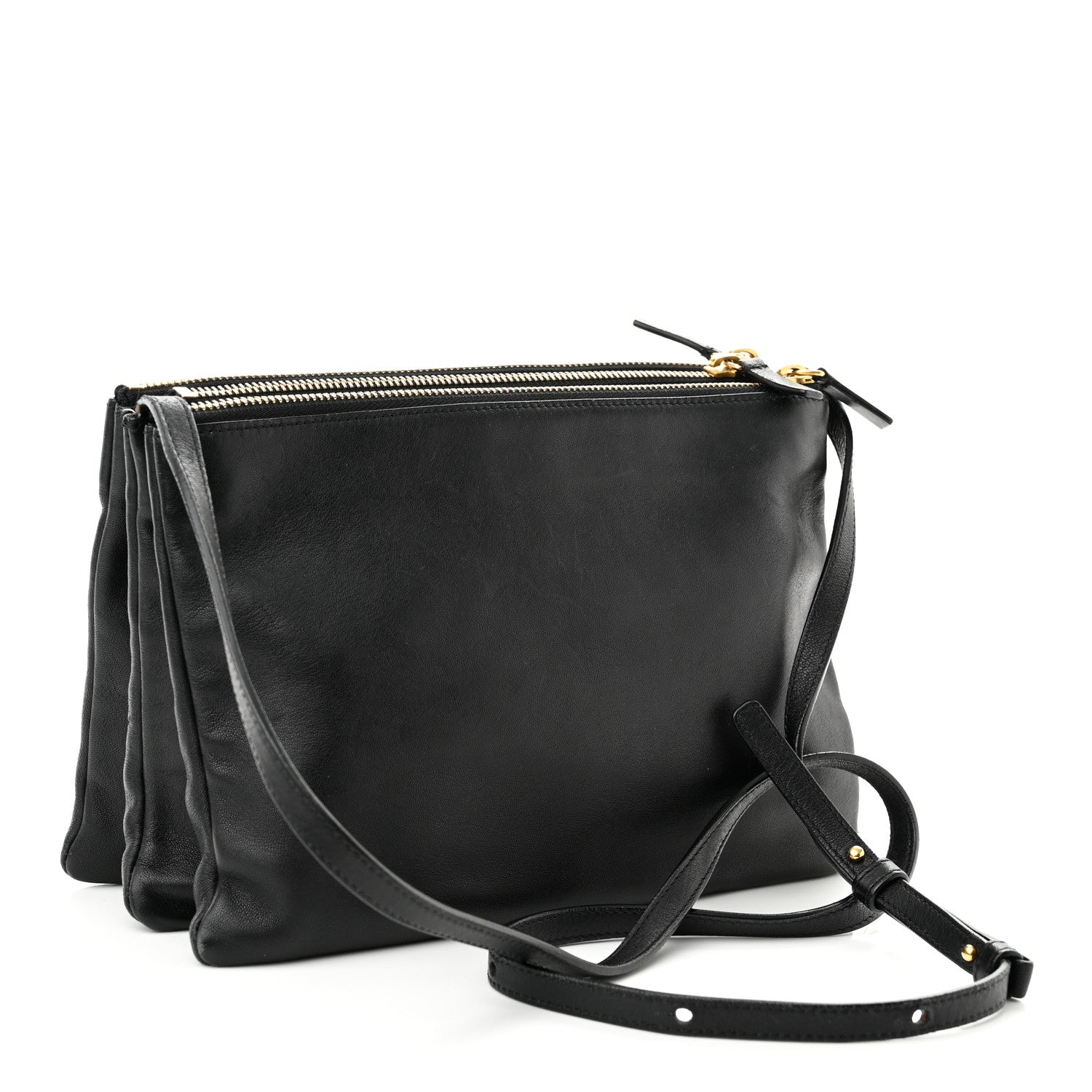 Celine Lambskin Small Trio Crossbody Bag Black 3 of 14