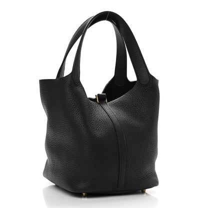 Hermes Taurillon Clemence Picotin Lock 22 MM Black 2 of 10
