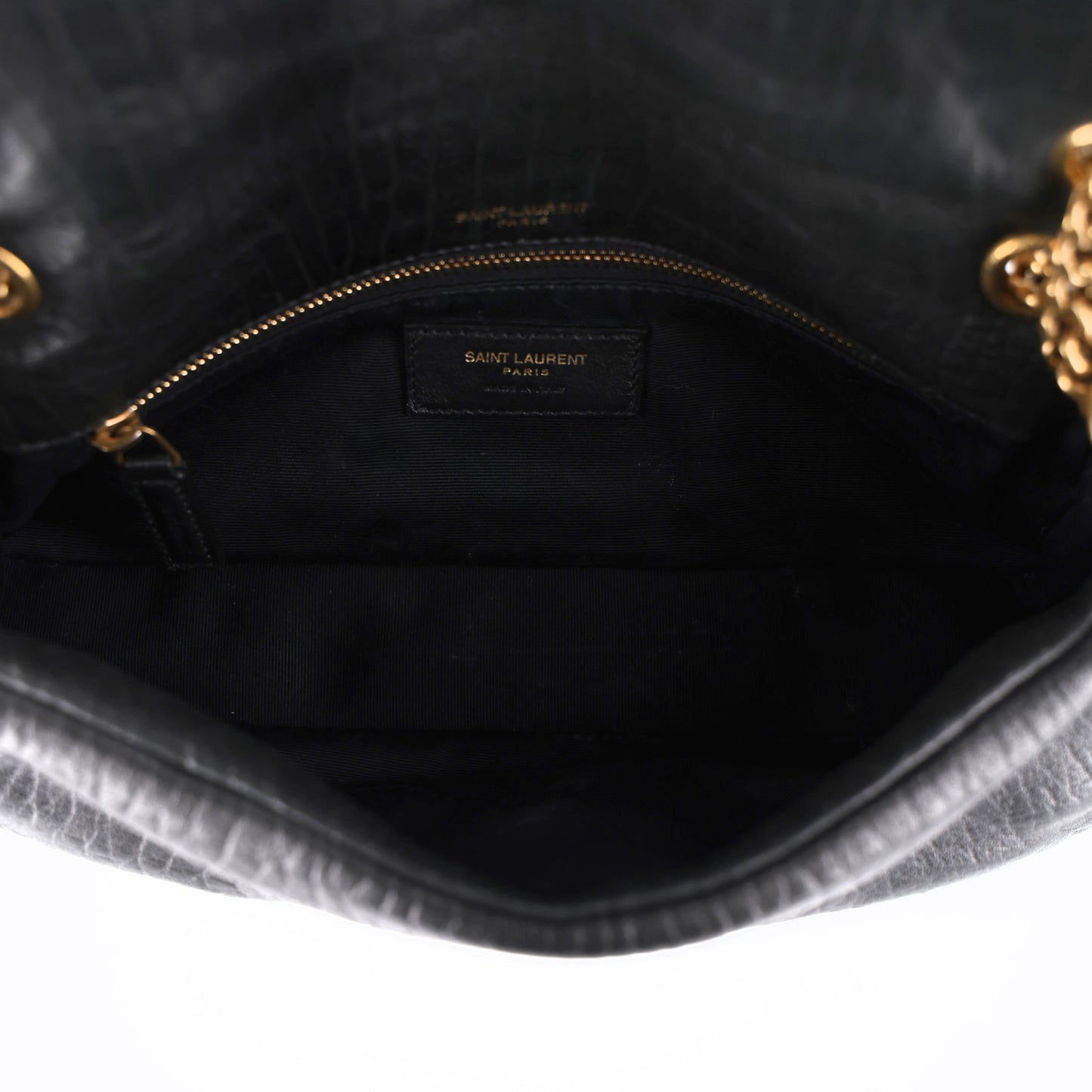Plunged Lambskin Calypso Black