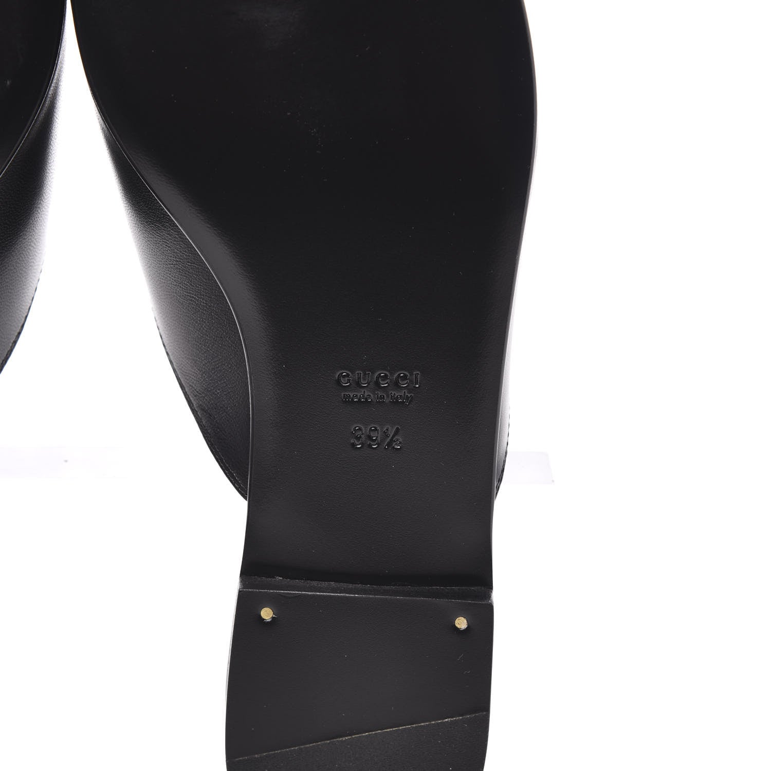 Gucci Malaga Kid Horsebit Slide Sandals 39.5 Black 6 of 9