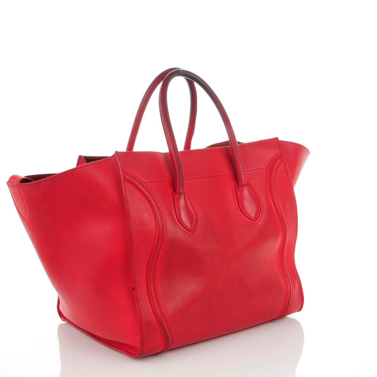 Supple Calfskin Large Phantom Luggage Coquelicot