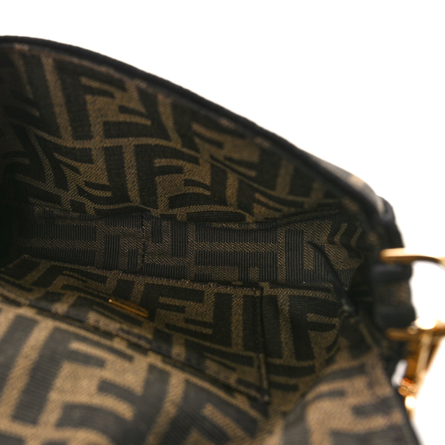 Fendi Fabric Jacquard FF 1974 Mini Baguette Tobacco Moro Black 5 of 9