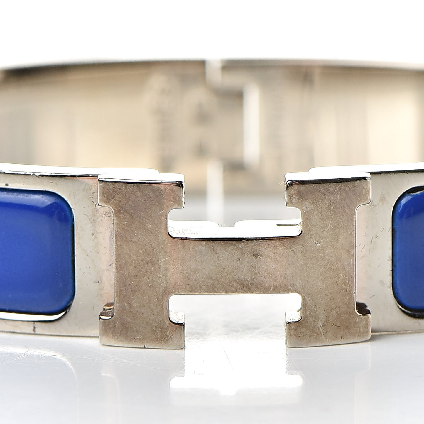 Narrow Enamel Clic Clac H Bracelet PM Bleu Royal