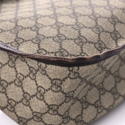 Gucci GG Plus Monogram Medium Double Buckle Flap Messenger Bag Beige Dark Brown 10 of 28