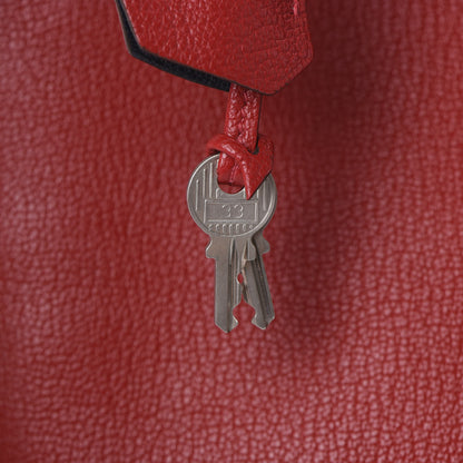 Hermes Chevre Mysore Horseshoe Kelly Retourne 28 Rouge Garance Bleu Obscur 32 of 38