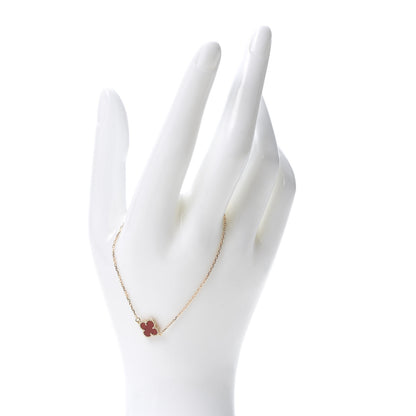Van Cleef & Arpels 18K Rose Gold Carnelian Sweet Alhambra Bracelet 2 of 8