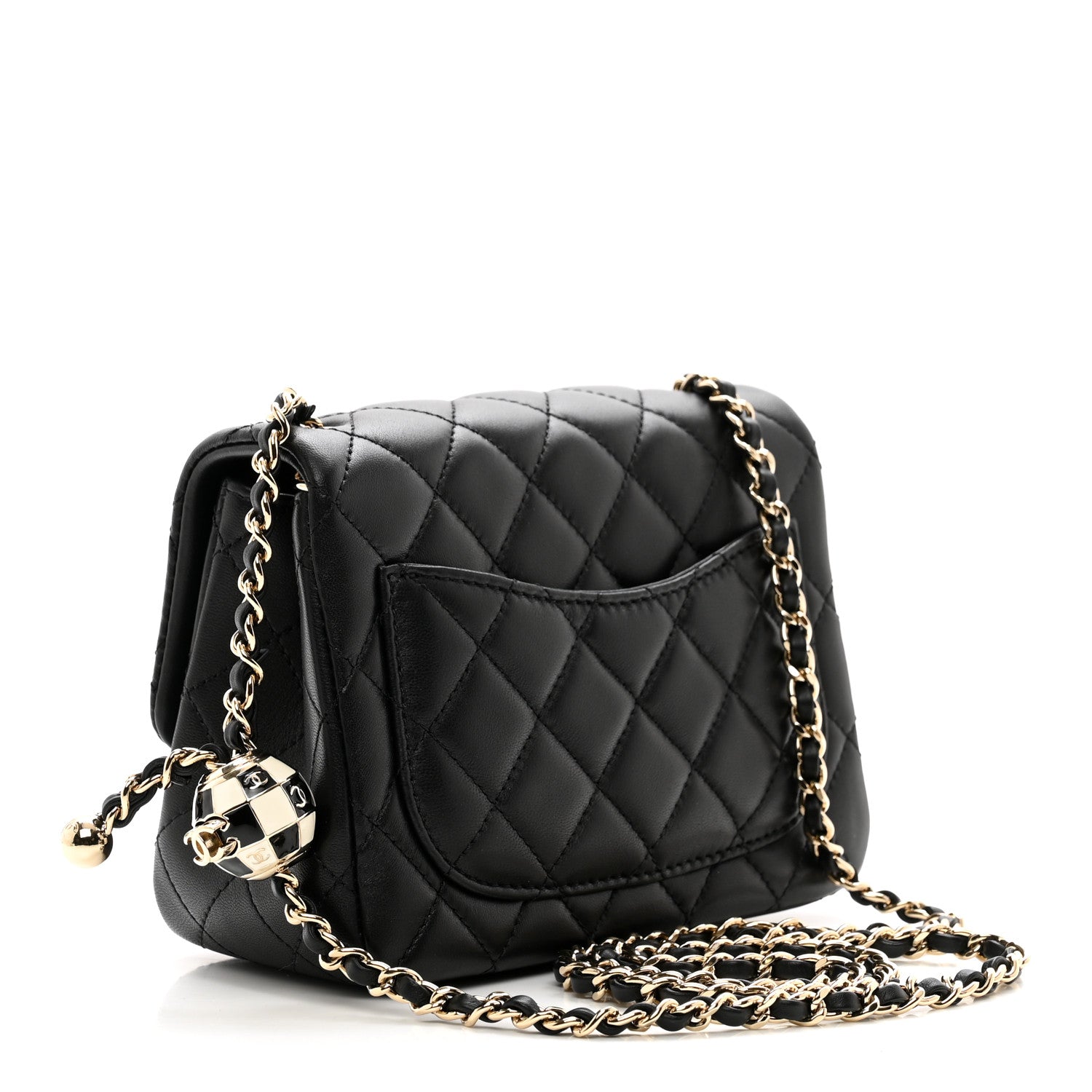 Chanel Lambskin Quilted Enamel Mini Pearl Crush Flap Black 3 of 10