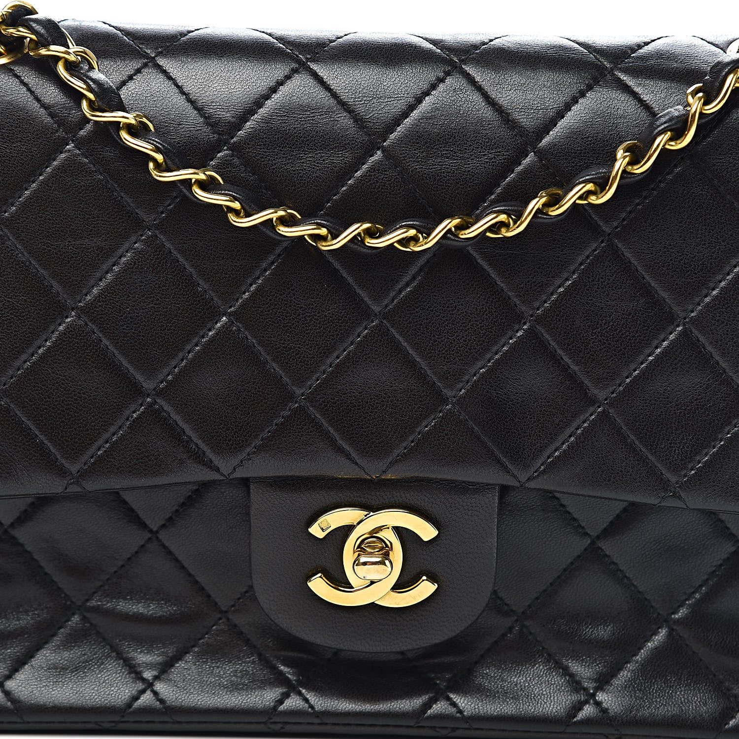 Chanel Lambskin Quilted Medium Double Flap Black 16 of 16