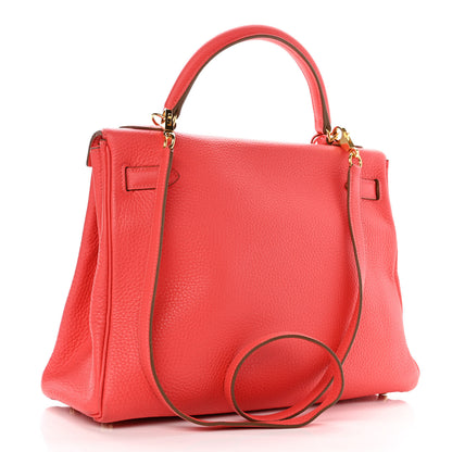 Hermes Taurillon Clemence Kelly Retourne 32 Rose Jaipur 3 of 14
