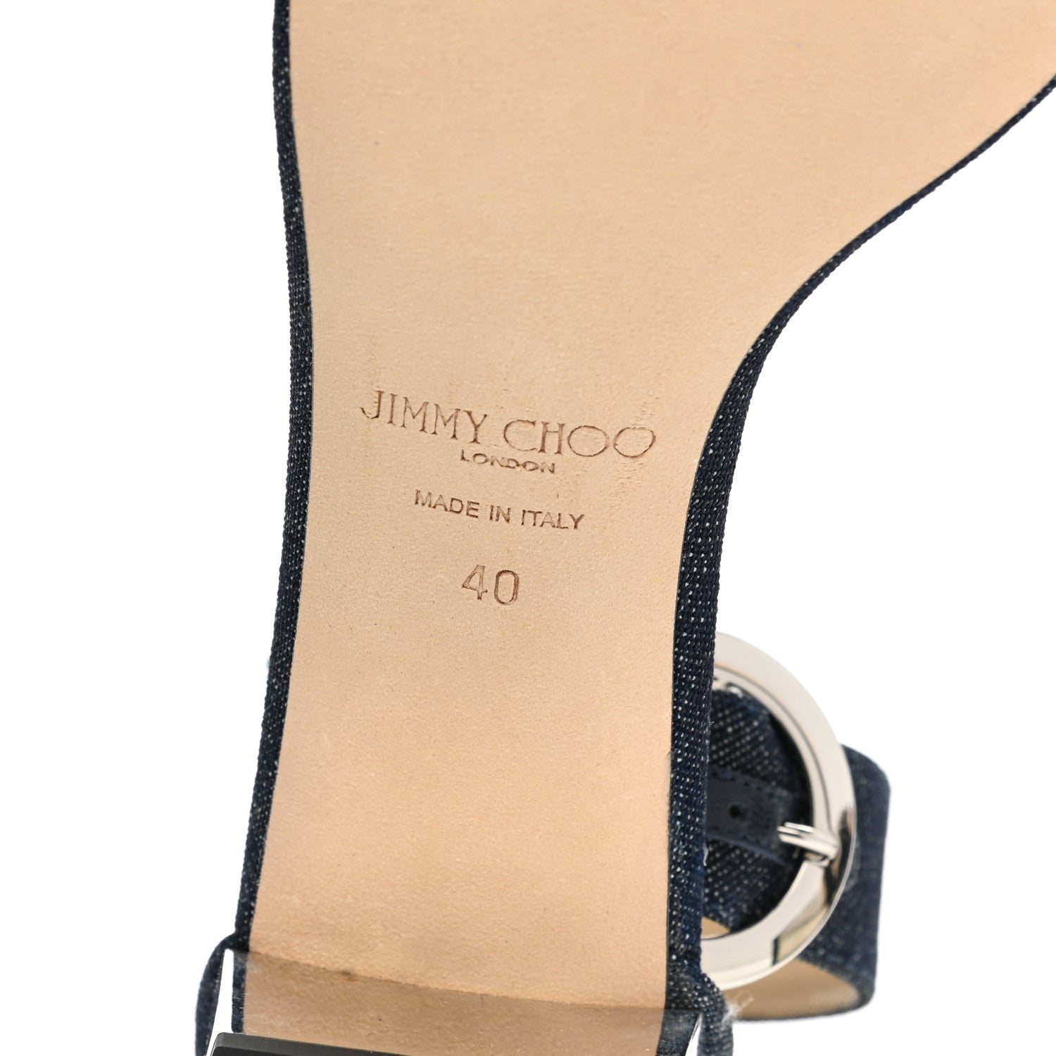 Jimmy Choo Denim Jaimie Ankle Strap Sandals 40 Indigo 6 of 9