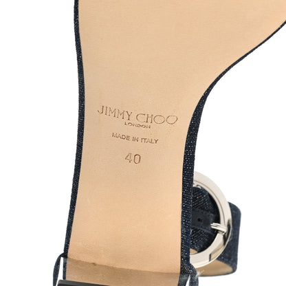 Jimmy Choo Denim Jaimie Ankle Strap Sandals 40 Indigo 6 of 9