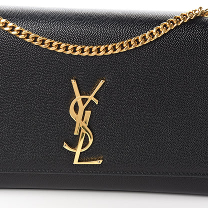 Saint Laurent Grain De Poudre Medium Classic Monogram Kate Satchel Black 9 of 10