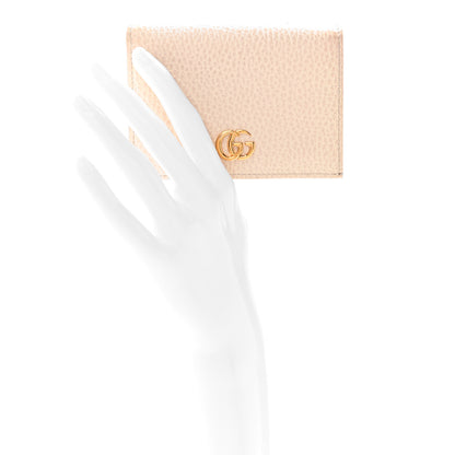 Gucci Dollar Calfskin Bi- Color GG Marmont Card Case Oatmeal Light Green 2 of 9