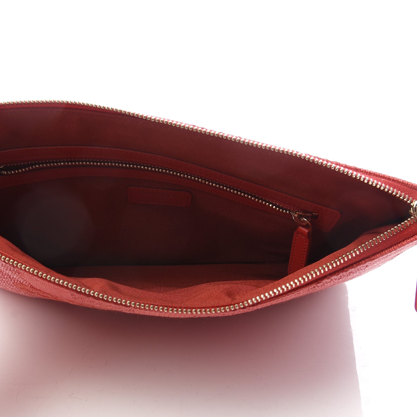 Mixed Fibers Striped Deauville Cosmetic Pouch Red