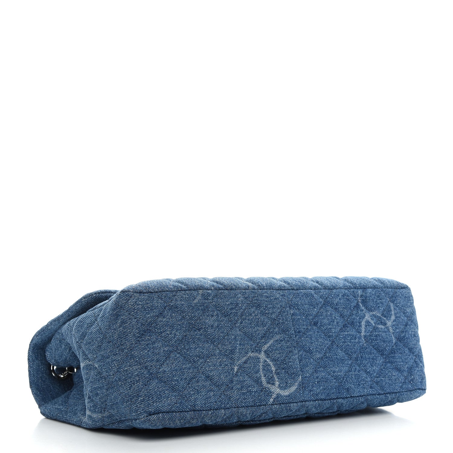 Chanel Denim Quilted CC Print Jumbo Single Flap Blue 4 of 9