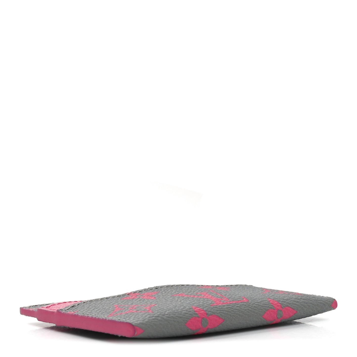 Monogram Glow Double Card Holder Gray Pink