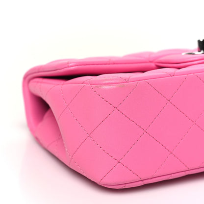 Chanel Lambskin Quilted Mini Rectangular Flap Neon Pink 9 of 13