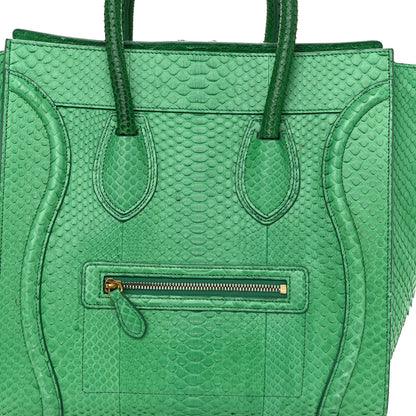 Celine Snakeskin Mini Luggage Green 8 of 12