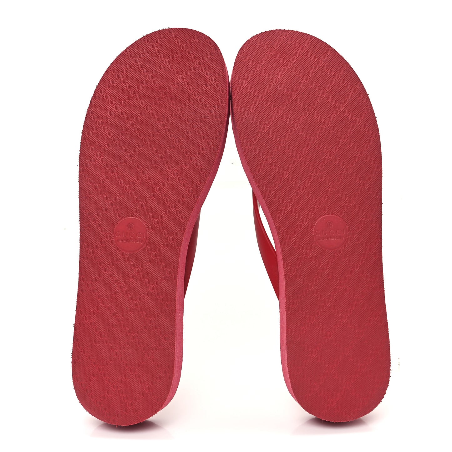 Rubber Chevron Womens GG Thong Sandals 40 Red