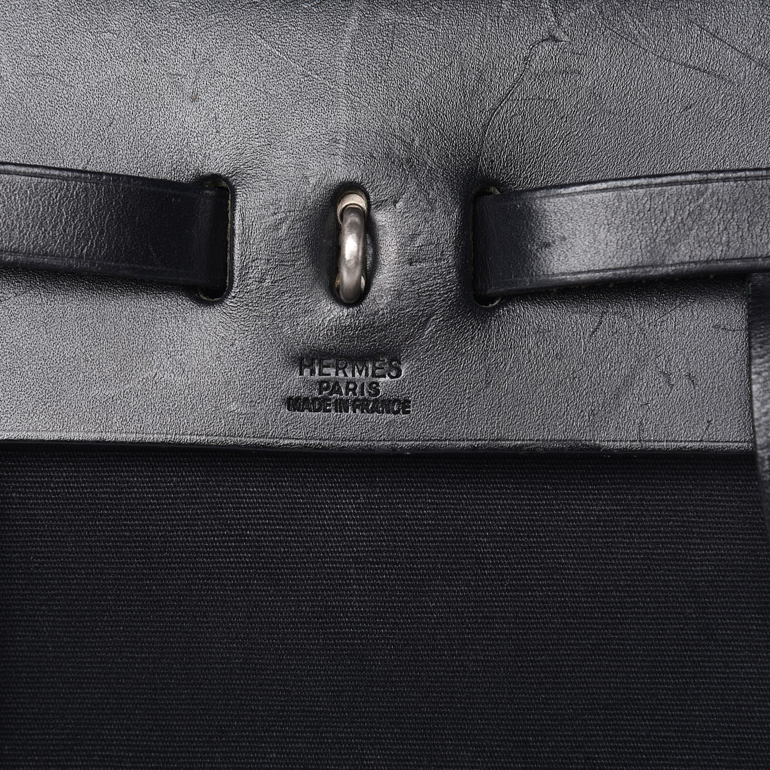 Hermes Toile Vache Calfskin Herbag 30 PM Backpack Black 7 of 20