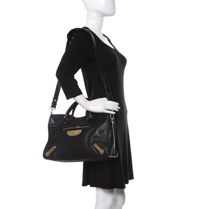 Balenciaga Veau Amp Plate Gold Hardware City Black 2 of 10