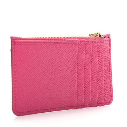 Dolce & Gabbana Dauphine Embellished Logo Zip Card Holder Pink 3 of 7