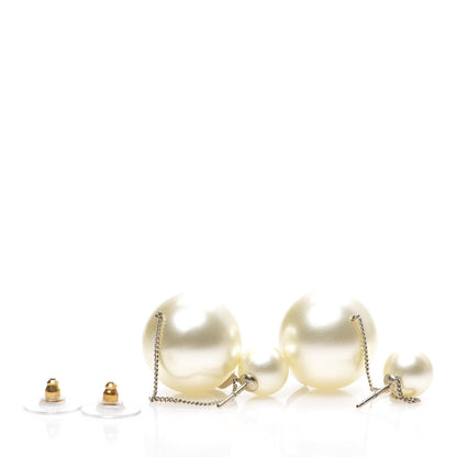 Chanel Pearl CC Drop Earrings Gold 3 of 3