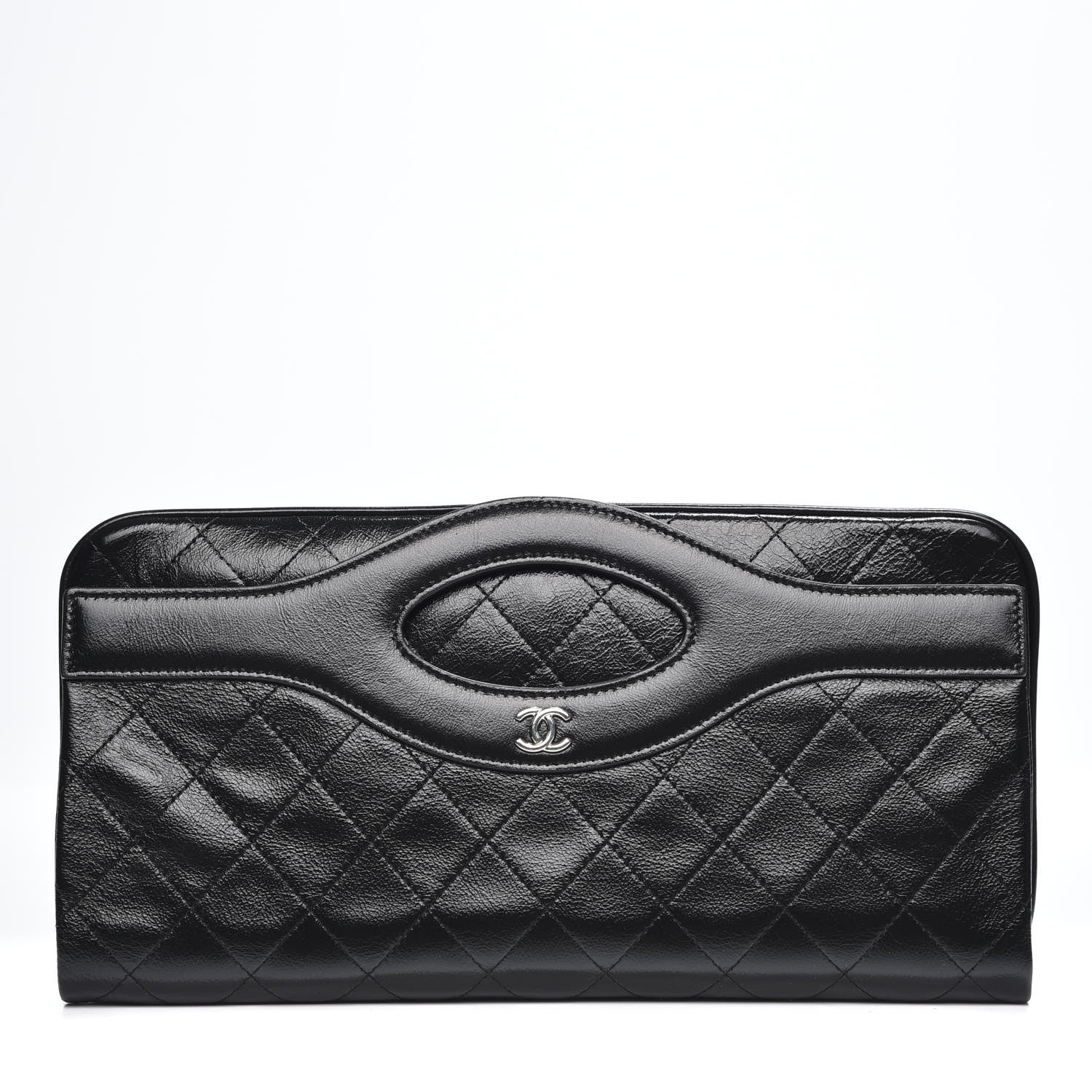 Chanel Shiny Crumpled Calfskin Large 31 Pouch Black 1 of 8