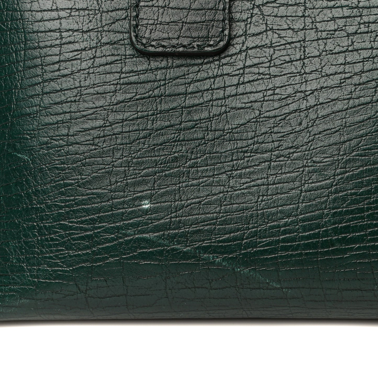 Textured Calfskin Small Boston Green