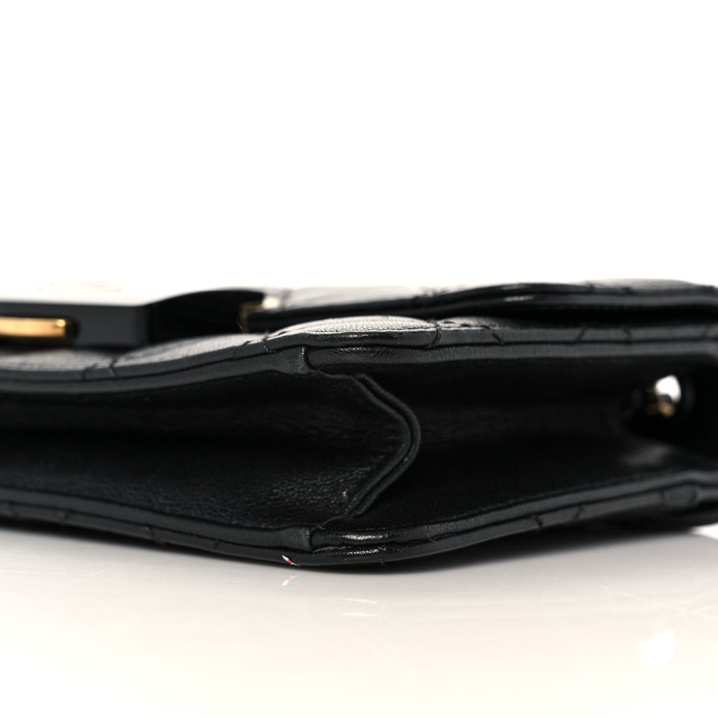Sheepskin Quilted Mini Beauty Lock Flap Black