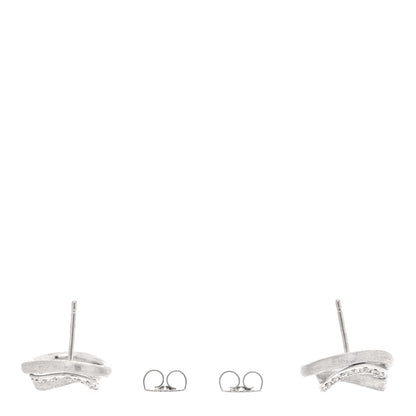 Marco Bicego 18K White Gold Diamond Jaipur Link Stud Earrings 3 of 5
