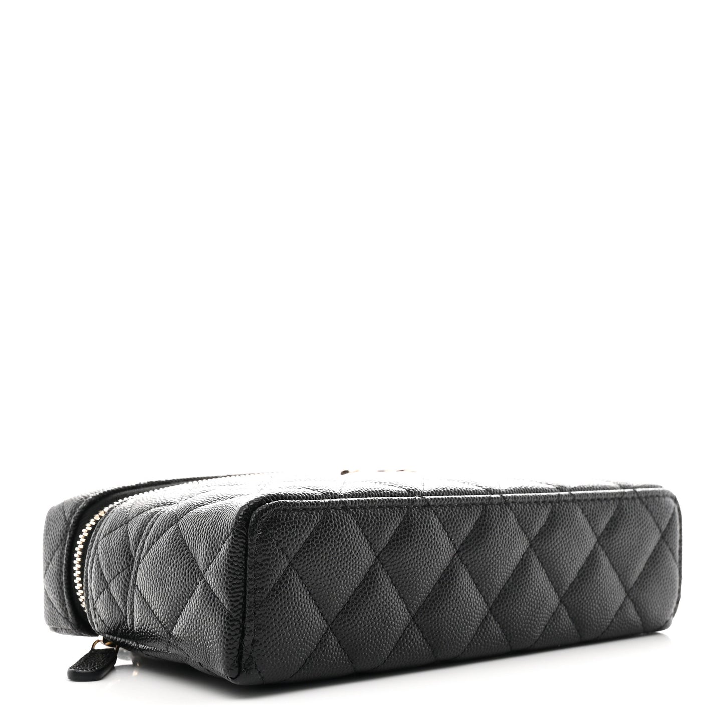 Caviar Quilted Trendy Handle Slim Vanity Black