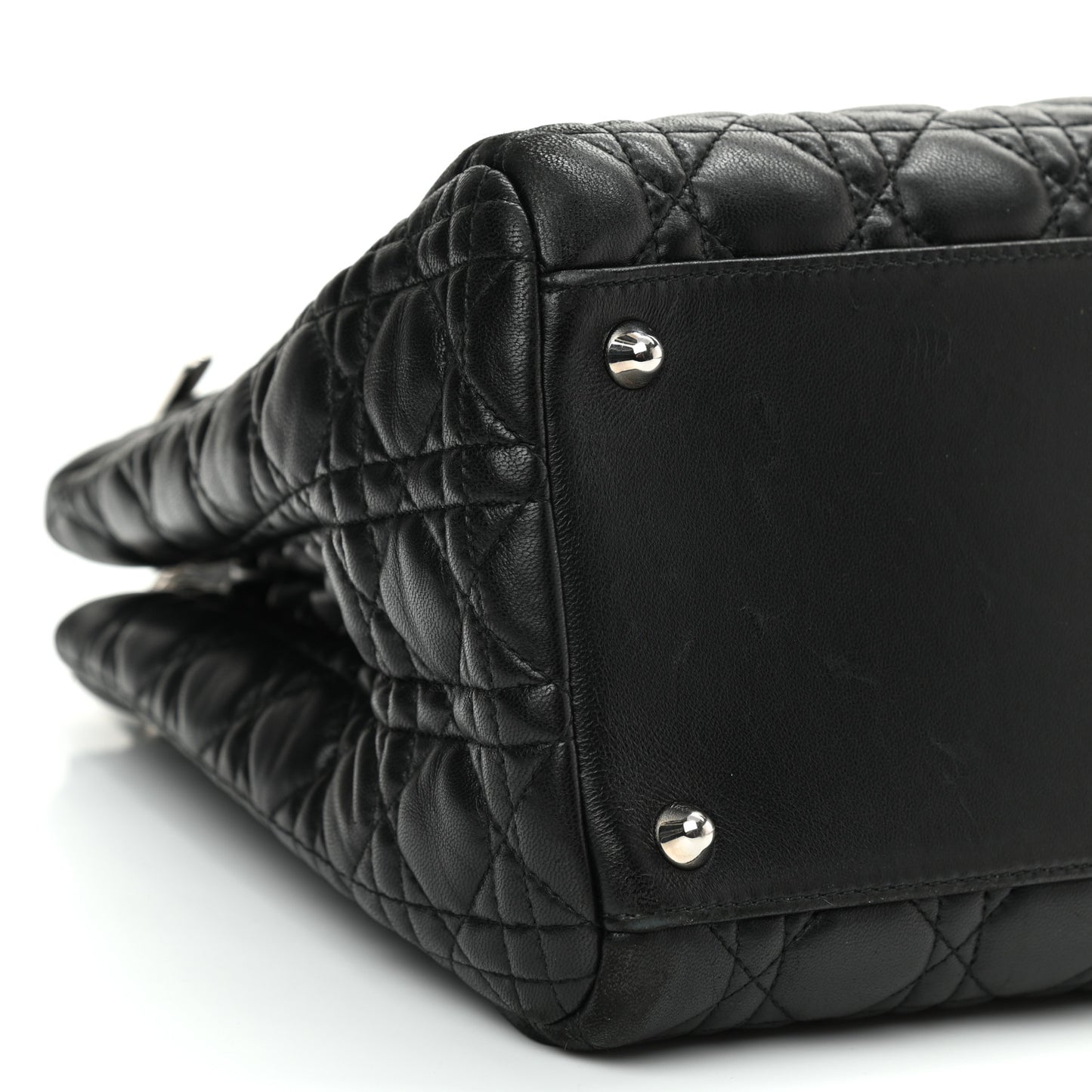 Lambskin Cannage Medium Dior Soft Shopping Tote Black