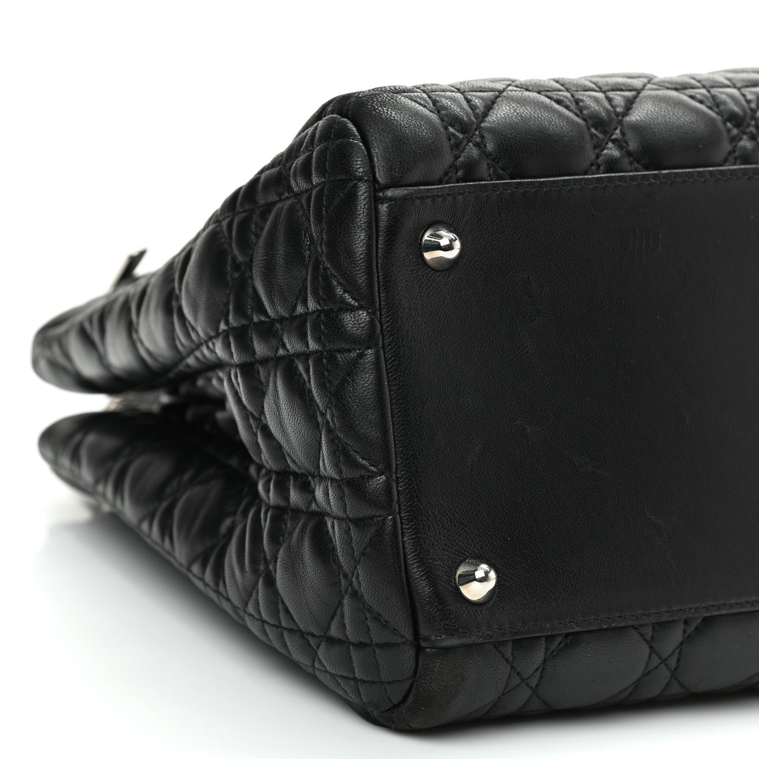 Christian Dior Lambskin Cannage Medium Dior Soft Shopping Tote Black 7 of 11