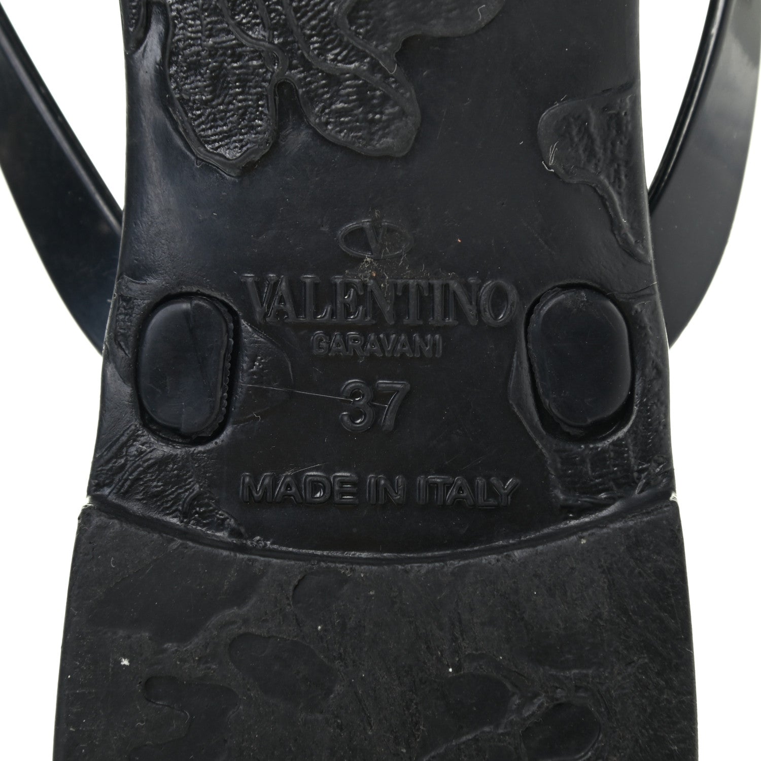 Valentino Garavani PVC Jelly Rockstud Bow Thong Sandals 37 Black 6 of 7