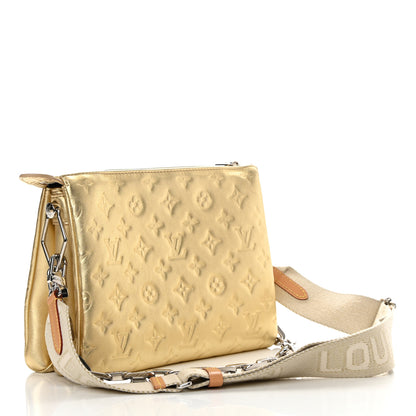 Louis Vuitton Lambskin Embossed Monogram Coussin PM Gold 3 of 14