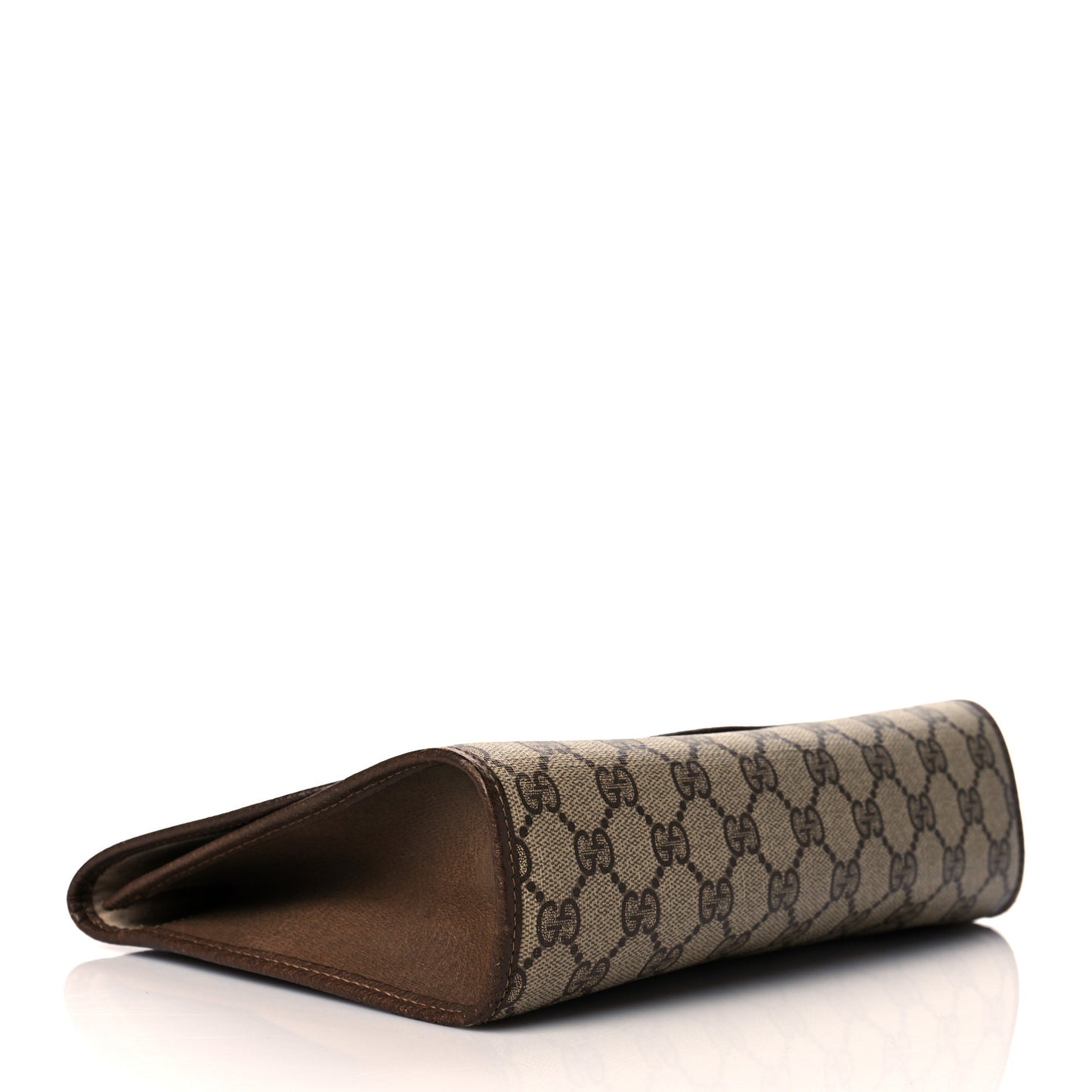 Coated Canvas Monogram Web Clutch Brown