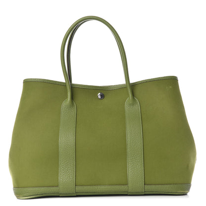 Hermes Toile Buffle Gala Garden Party 36 MM Tote Vert Anis 1 of 16