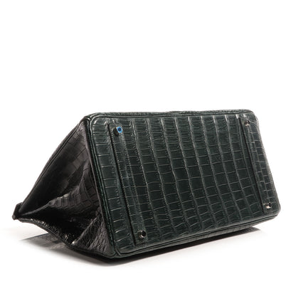 Hermes Matte Porosus Crocodile Birkin 40 Vert Fonce 4 of 10