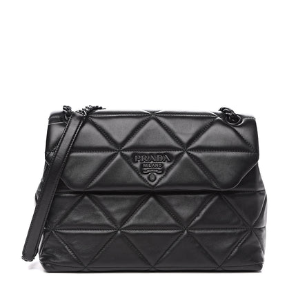 Prada Nappa Triangle Stitched Large Spectrum Bag Black 1 of 13