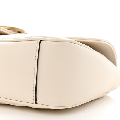 Gucci Calfskin Matelasse Small GG Marmont Shoulder Bag White 10 of 11