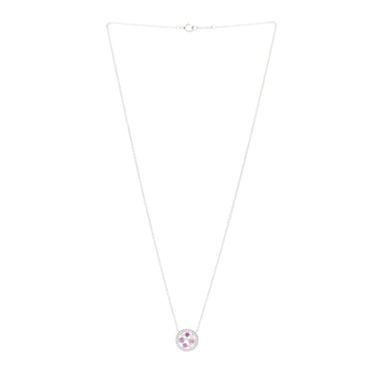 Tiffany Platinum Diamond Pink Sapphire Cobblestone Pendant Necklace 3 of 5