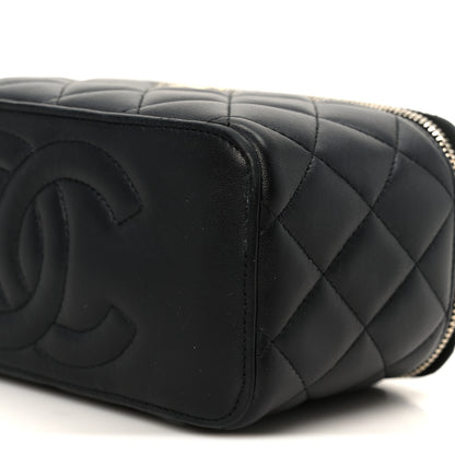 Chanel Lambskin Quilted Small Top Handle Vanity Case With Chain Black 10 of 11