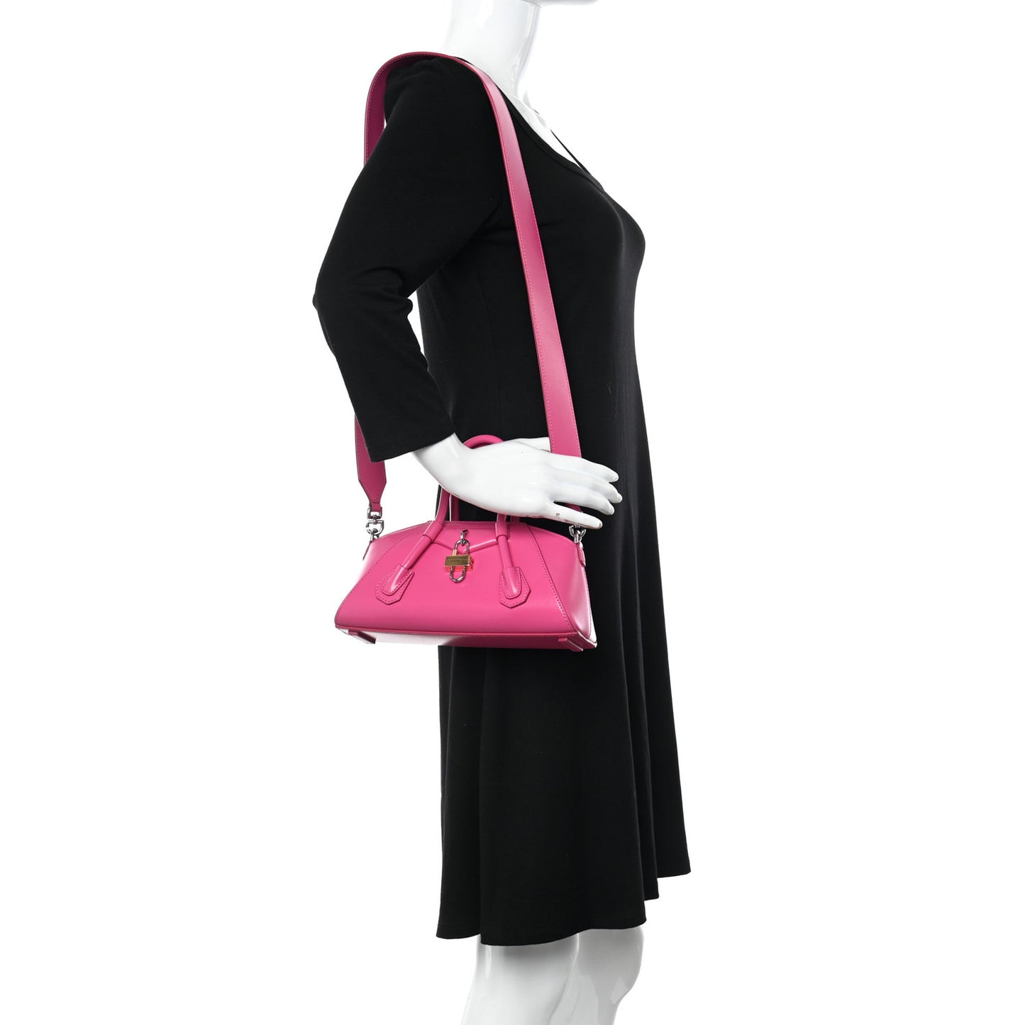 Box Calfskin Mini Antigona Stretch Neon Pink