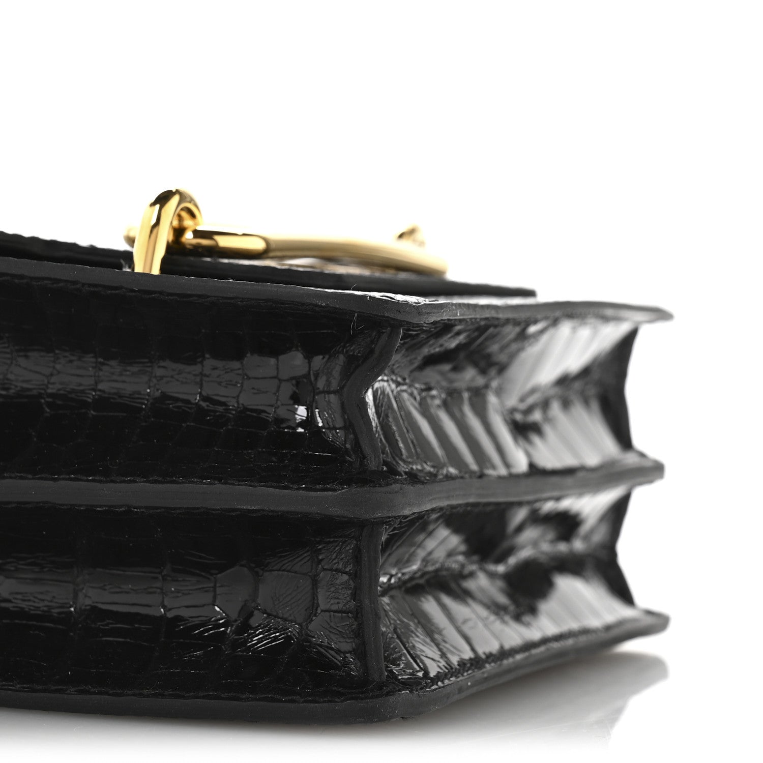 Hermes Shiny Alligator Mini Sac Roulis Black 8 of 10